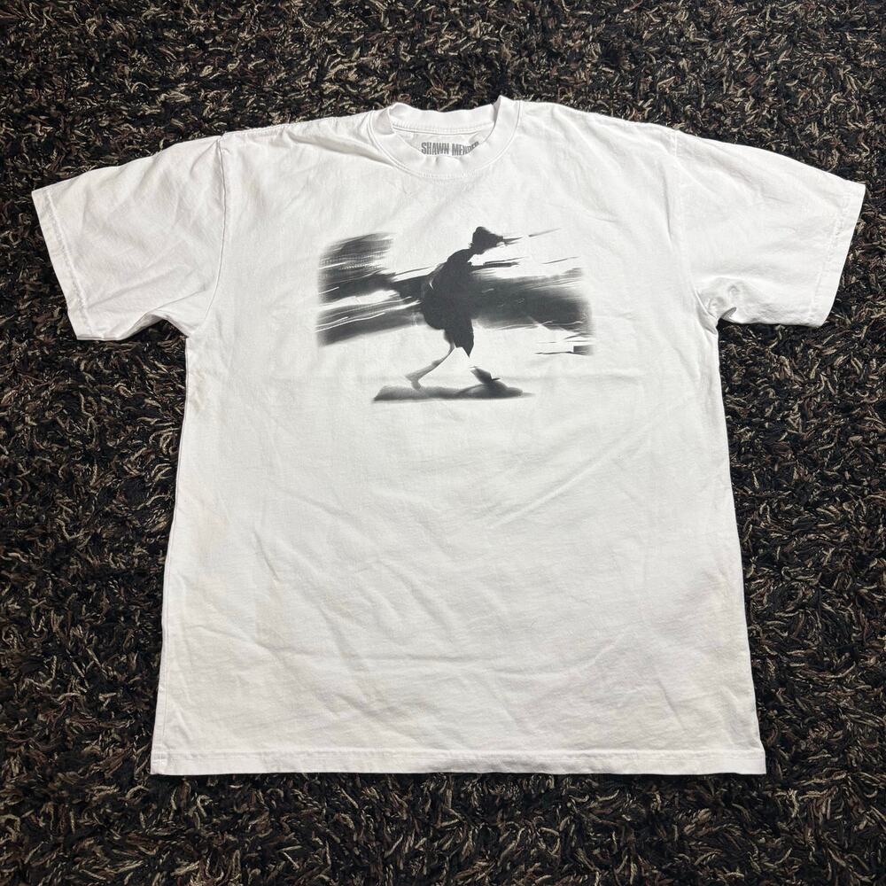 Shawn Mendes On the Road‎ Again White T Shirt Tour Sz Large New